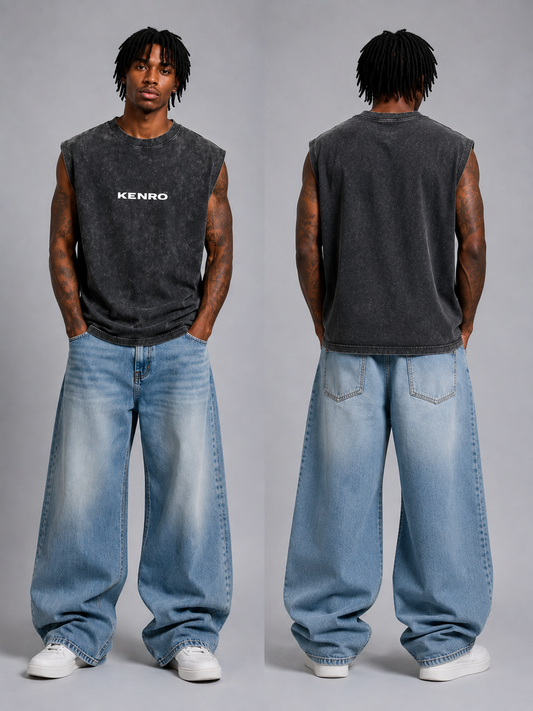 KENRO Oversized Acid-Wash Tank | Premium Streetwear | ₹599