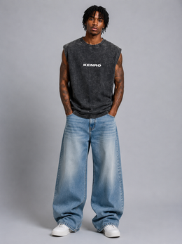 KENRO Oversized Acid-Wash Tank | Premium Streetwear | ₹599